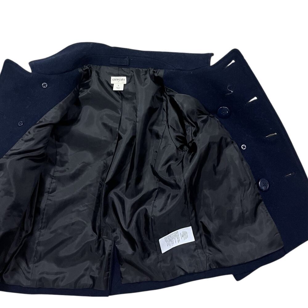 Jcrew Crewcuts Boys Navy Blue Peacoat Size 3 Wool Blend Preppy Kids Girls - Picture 7 of 9